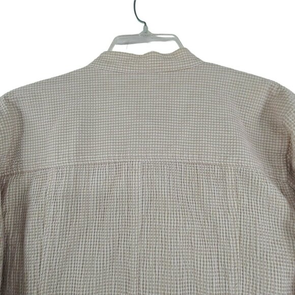 AT Denim tan button down top size xl - Picture 7 of 9